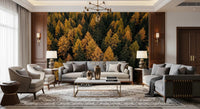 Autumnal Woods Symphony wall mural with layered tree canopy view, GD9251