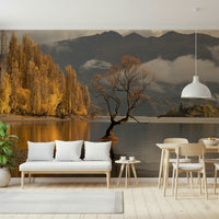Sophisticated forest scenery wall decor for a boutique hotel lobby., GD6923