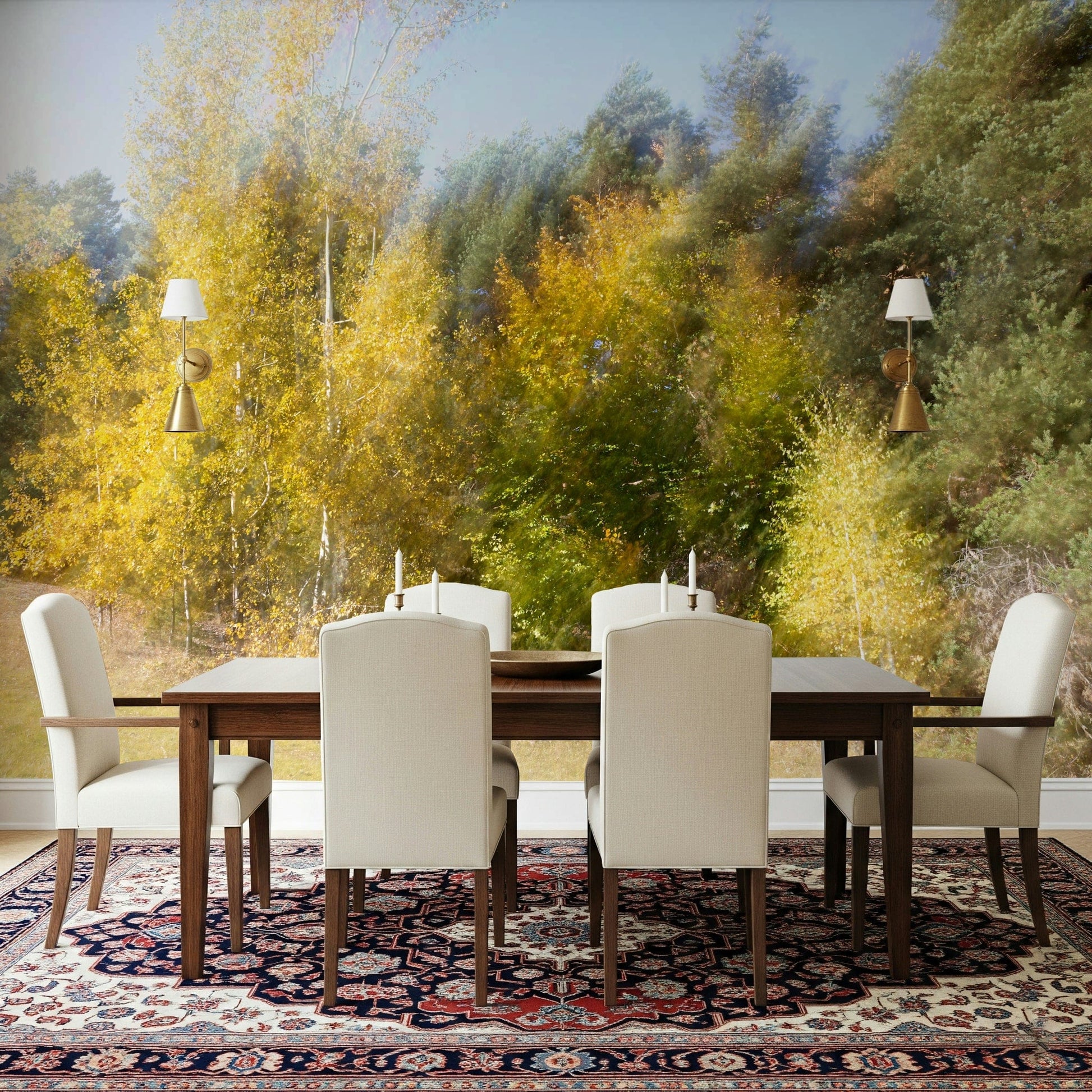 Minimalist autumn wallpaper showcasing warm amber and sun-drenched tones.
