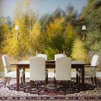 Minimalist autumn wallpaper showcasing warm amber and sun-drenched tones.