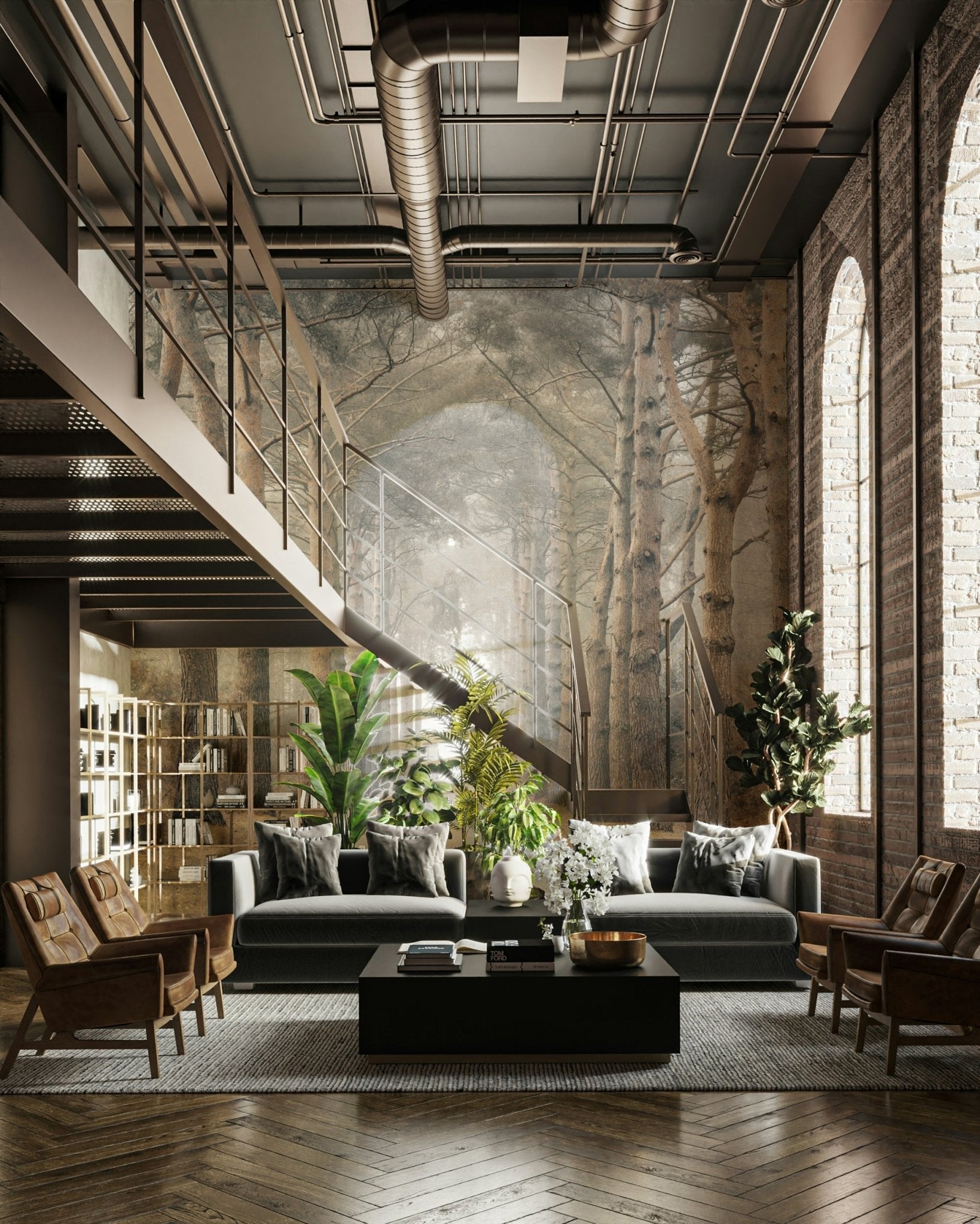 Scenic forest wallpaper for peaceful rooms

