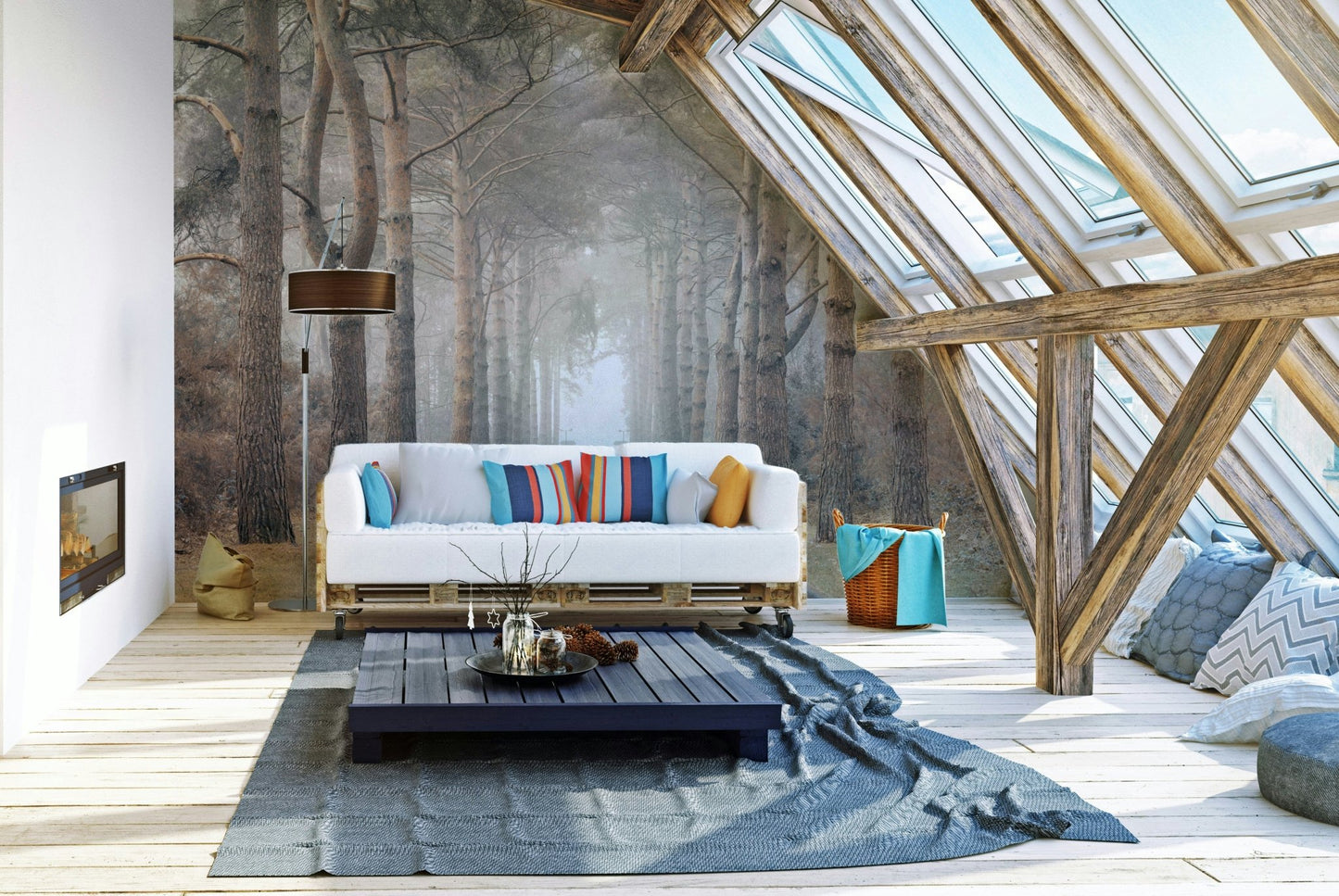 Avenue of trees wallpaper with natural light
