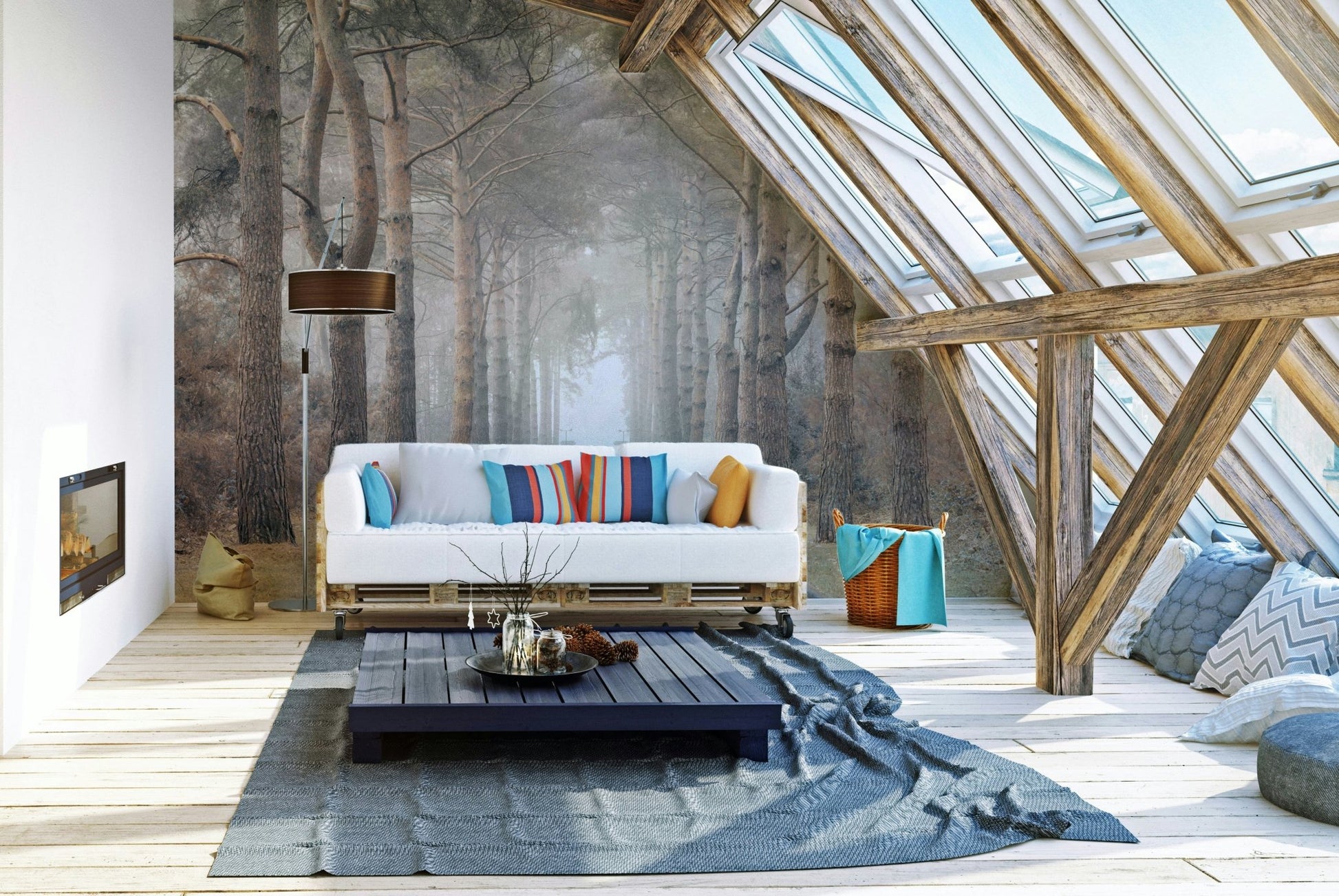 Avenue of trees wallpaper with natural light
