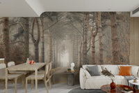 Wallpaper for walls with tree avenue perspective

