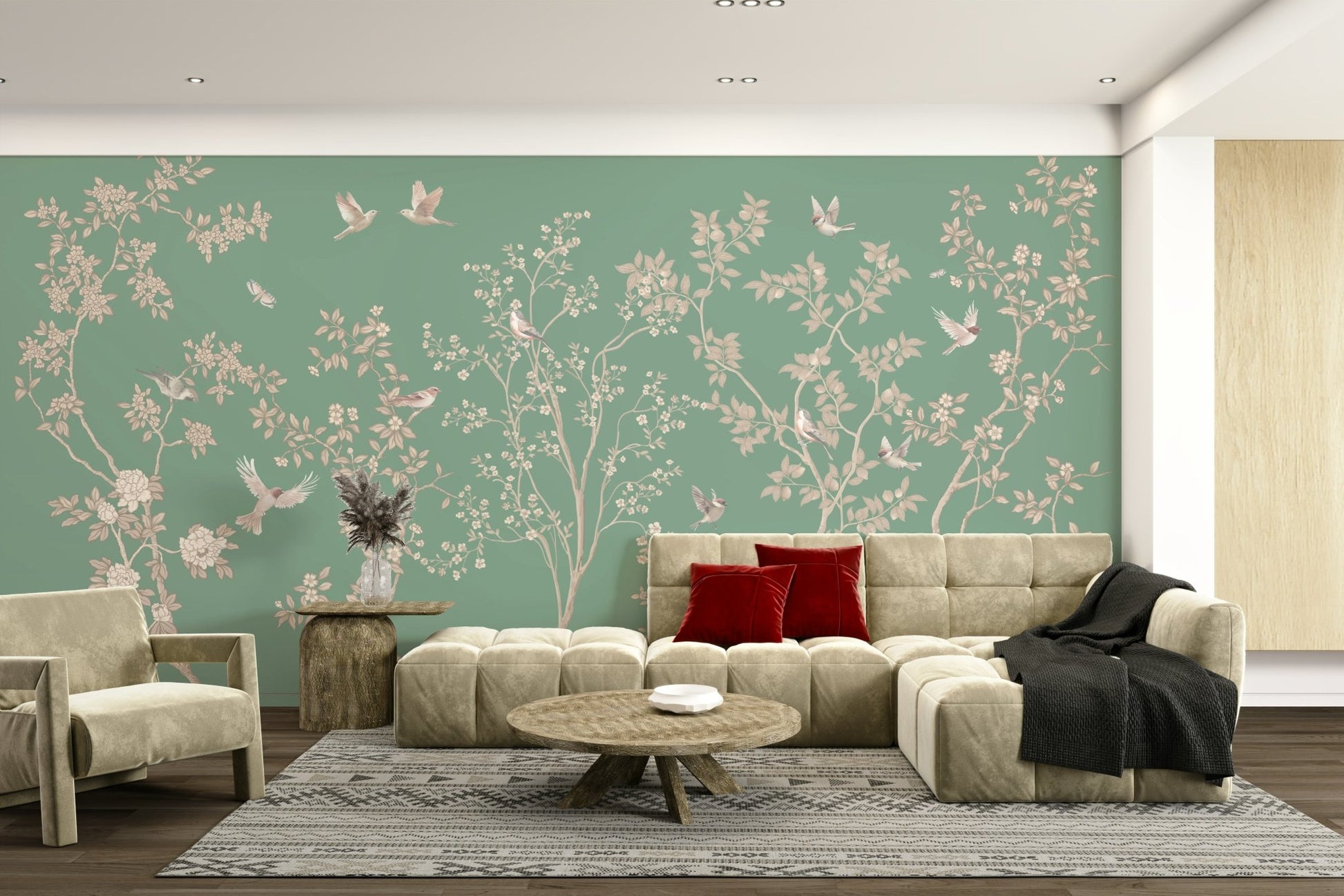 The colors are muted and gentle, like soft blues, pinks, and greens.

