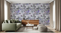 Floral bird wallpaper with Twilight accents and Aviary detail, GD9339