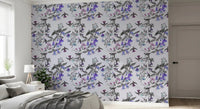 Bloom wallpaper with Aviary Twilight pattern and soft branches, GD9339