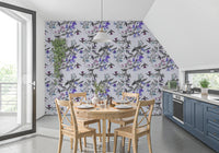 Twilight Bloom wallpaper with bird motifs and soft floral detail, GD9339