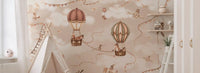 Hallway showing Aviation Adventure Mono Wall Mural soft sky theme
