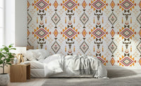 Geometric Forest style patterns in an Aztec Echo wall mural for offices.