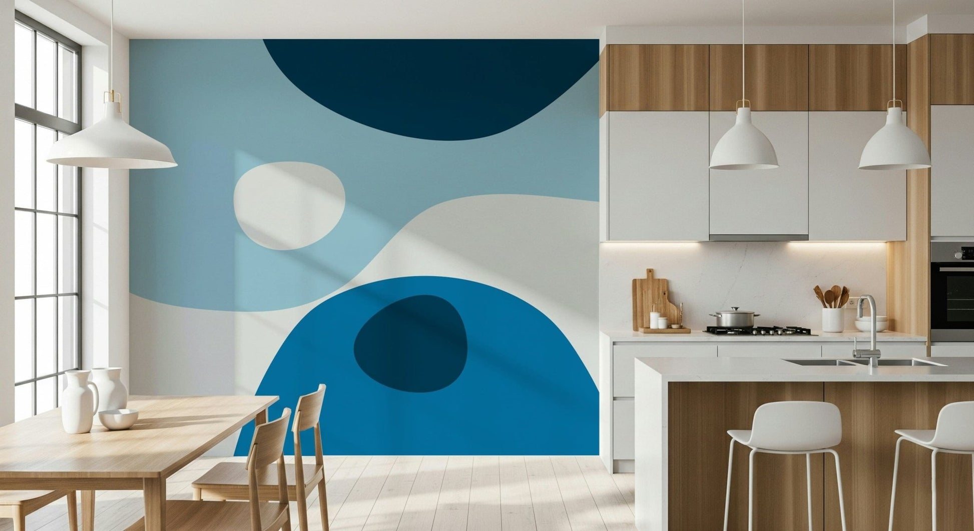 Curvilinear deliquescent rhythms, Azure Abstraction design.