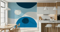 Curvilinear deliquescent rhythms, Azure Abstraction design.