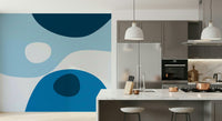Labyrinthine undulations of Azure Abstraction wallpaper.