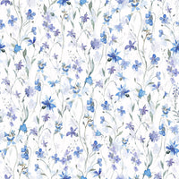 Sophisticated blue floral wall decor for a boutique hotel lobby or reception.