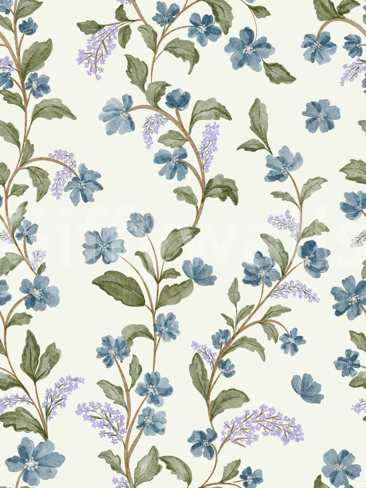 Garden theme Azure Bloom pattern, lovely delicate artwork.