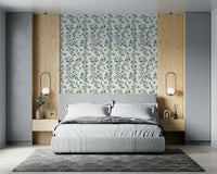 Elegant home Azure Bloom decoration, nature inspired beauty wallpaper.