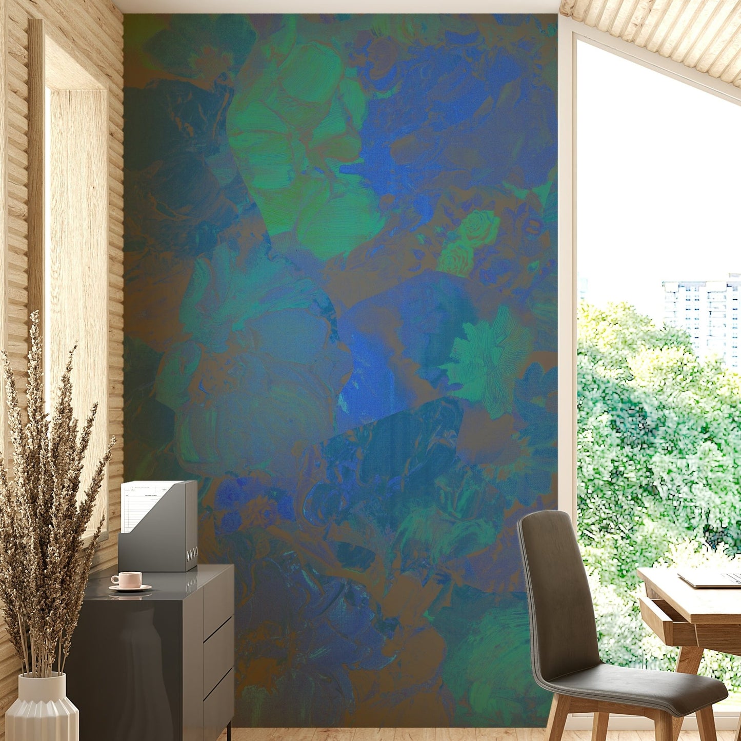 Azure Bloom Wall Mural