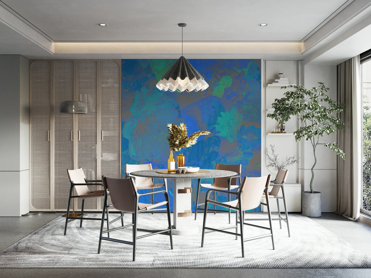 Azure Bloom Wall Mural