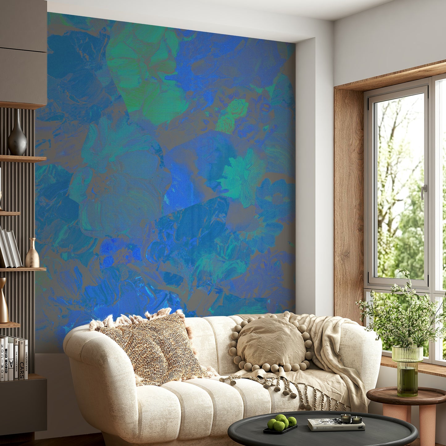 Azure Bloom Wall Mural