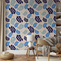 The image shows an artistic impression of a serene botanical scene with azure tones.

