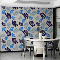 A wall mural of a peaceful botanical pattern.

