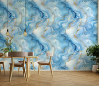 Deep blue wallpaper with artistic metallic texture

