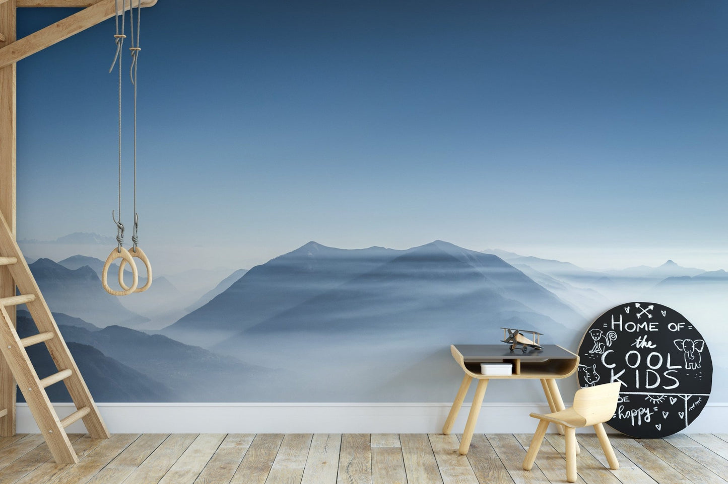 Azure landscape wallpaper mural mountain-12
