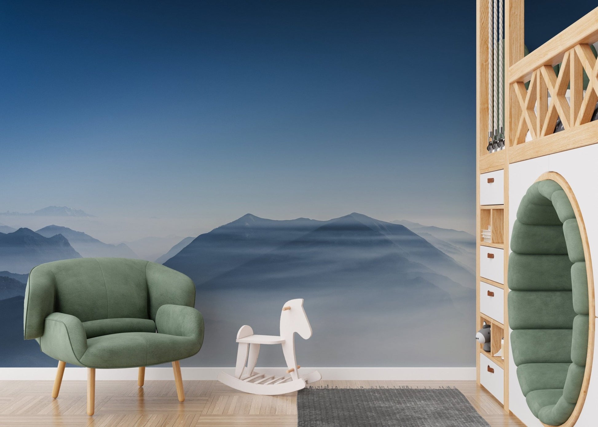 Calm blue hills wallpaper design mountain-12
