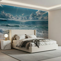 Azure horizons wallpaper showing a calm ocean and clear atmospheric sky., GD7637