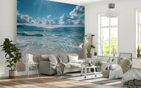 Azure horizons wall mural with a clean and contemporary ocean view., GD7637