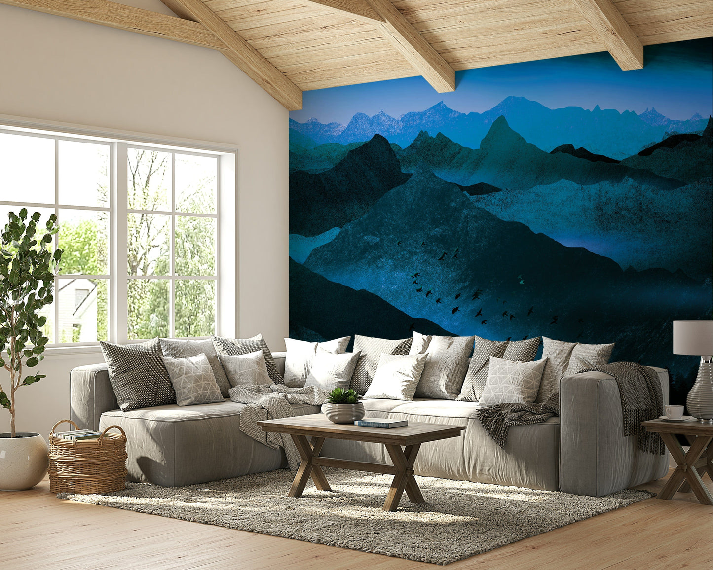 Wallpaper of twilight mountain view

