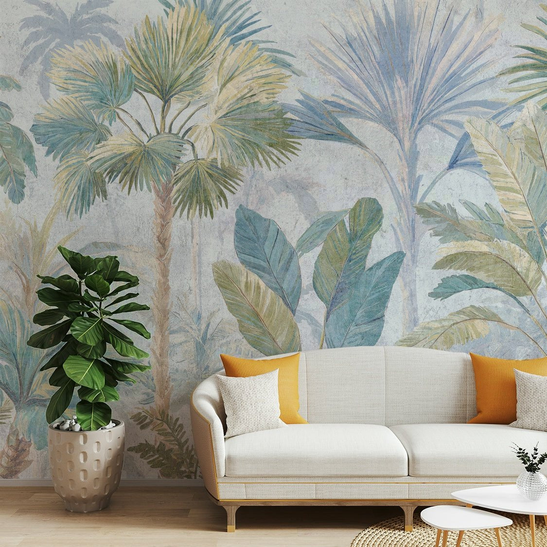 The design features a repeating pattern of soft, graceful palm trees. GD4360