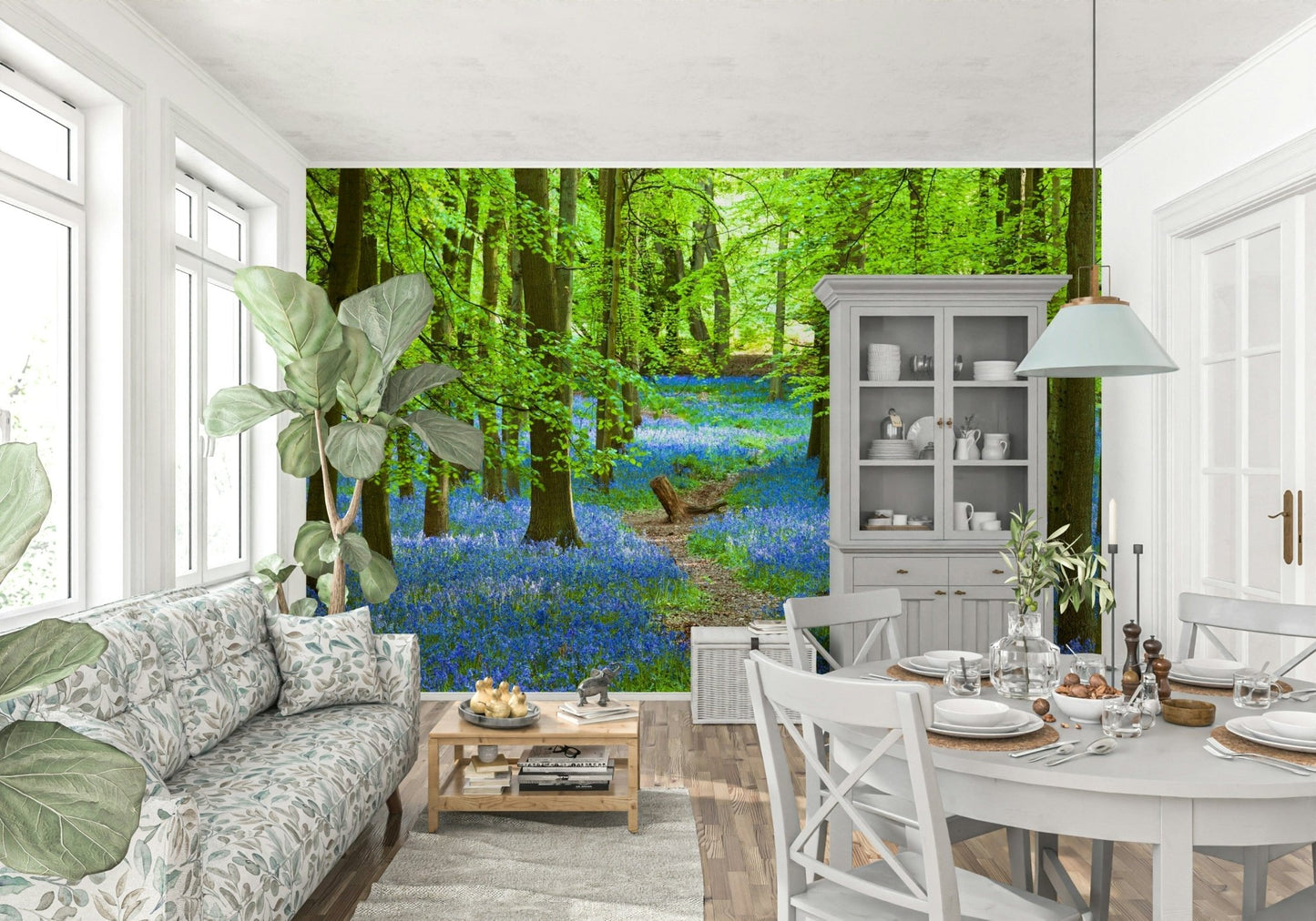 Spacious walkway design wallpaper for a small apartment wall mural.