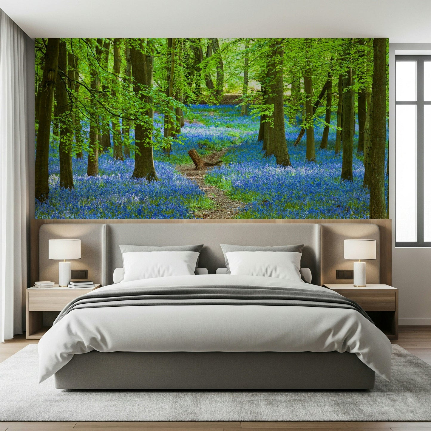 Azure Pathway Wall Mural used in a sleek hotel lobby entrance wallpaper.