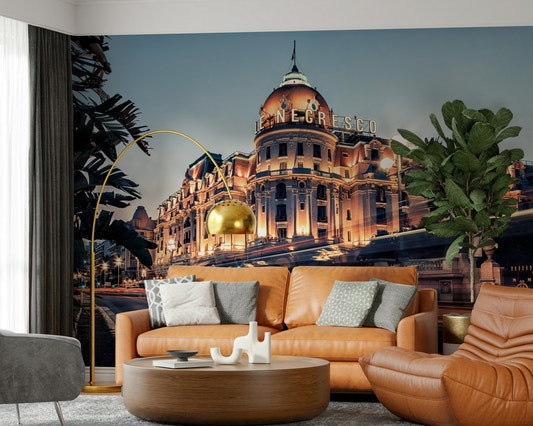 Midnight blue ocean in an Azure Riviera Nights wall mural for bedrooms.