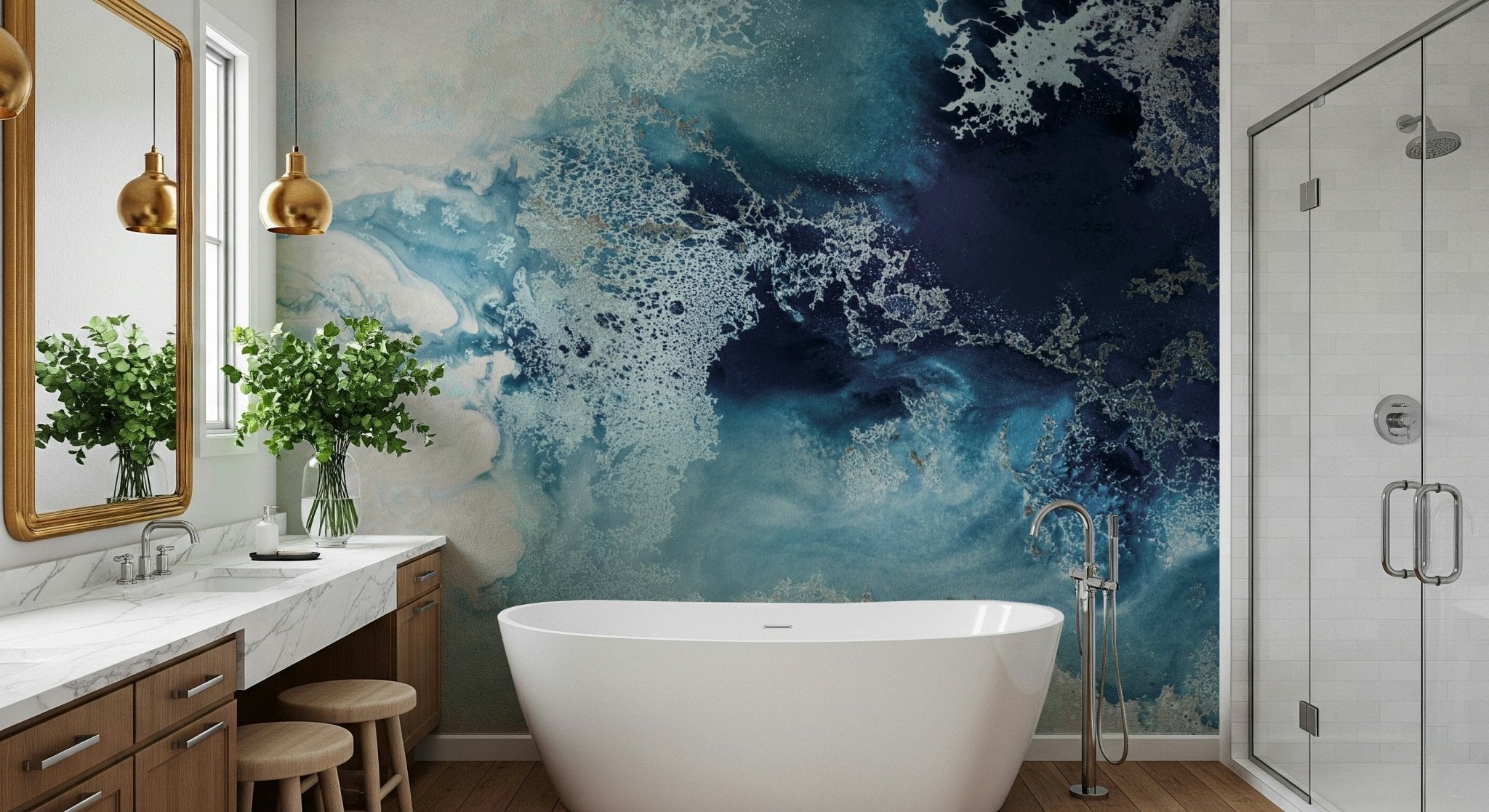 Azure Ocean Mural Wallpaper