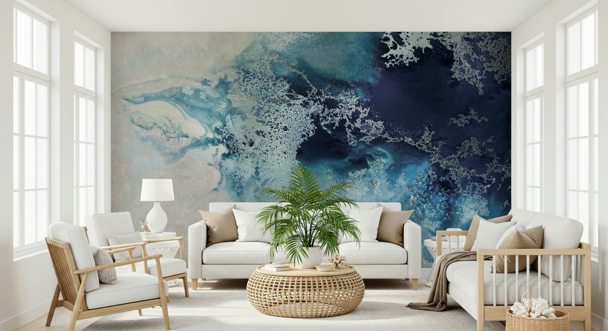 Azure Ocean Mural Wallpaper