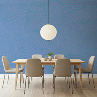 Interior decor Azure Zen Doodle wallpaper for walls unique design.