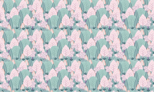Scandinavian Style Trees and Leaves Wallpaper
