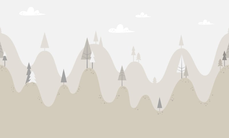 Boho Mountain Trees Wallpaper!