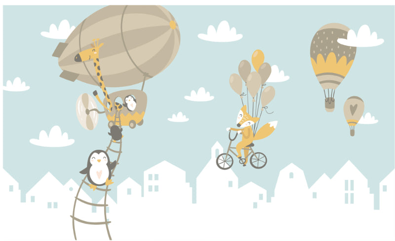 Air Balloons World Cloud Cartoon Wallpaper