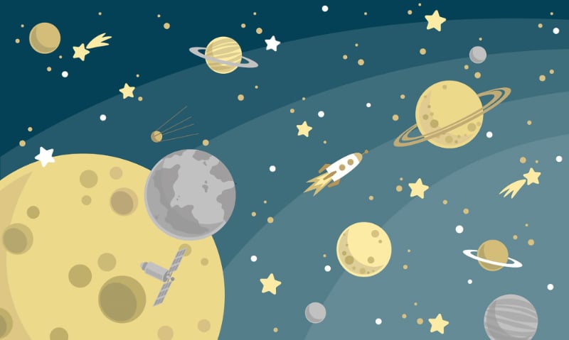 Space Galaxy Kids Room Wallpaper Murals