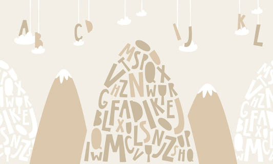 Brown Color Alphabet Mountain Kids Wallpaper