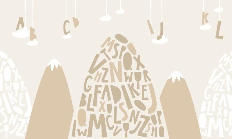 Brown Color Alphabet Mountain Kids Wallpaper