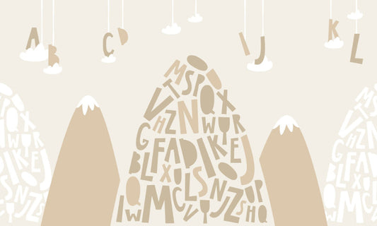 Brown Color Alphabet Mountain Kids Wallpaper
