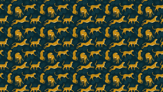 Yellow Leopard Repeat Pattern Wallpaper