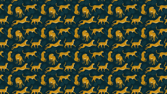 Yellow Leopard Repeat Pattern Wallpaper