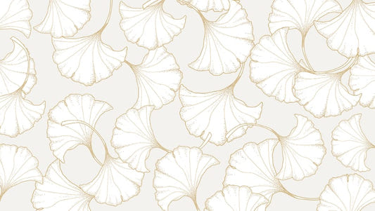 Abstract Gold Ginkgo Plant Wallpaper Mural