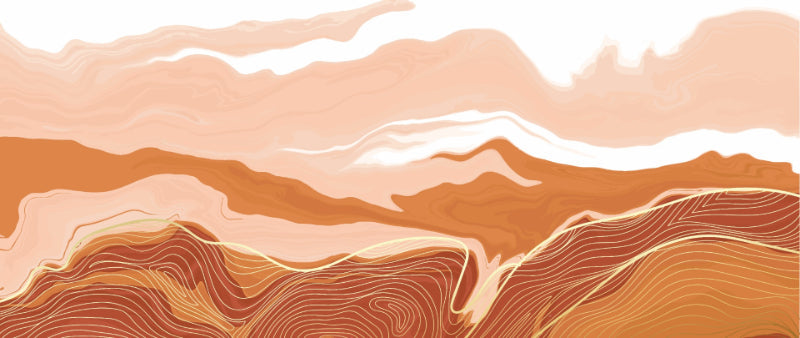 Orange Wavy Marble Wallpaper Murals