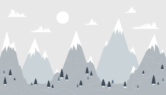 Captivating Gray Mountain Snow Wallpaper